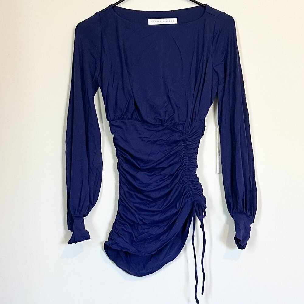 NWT Susana Monaco Purple Gathered Sleeve Dress - Medium